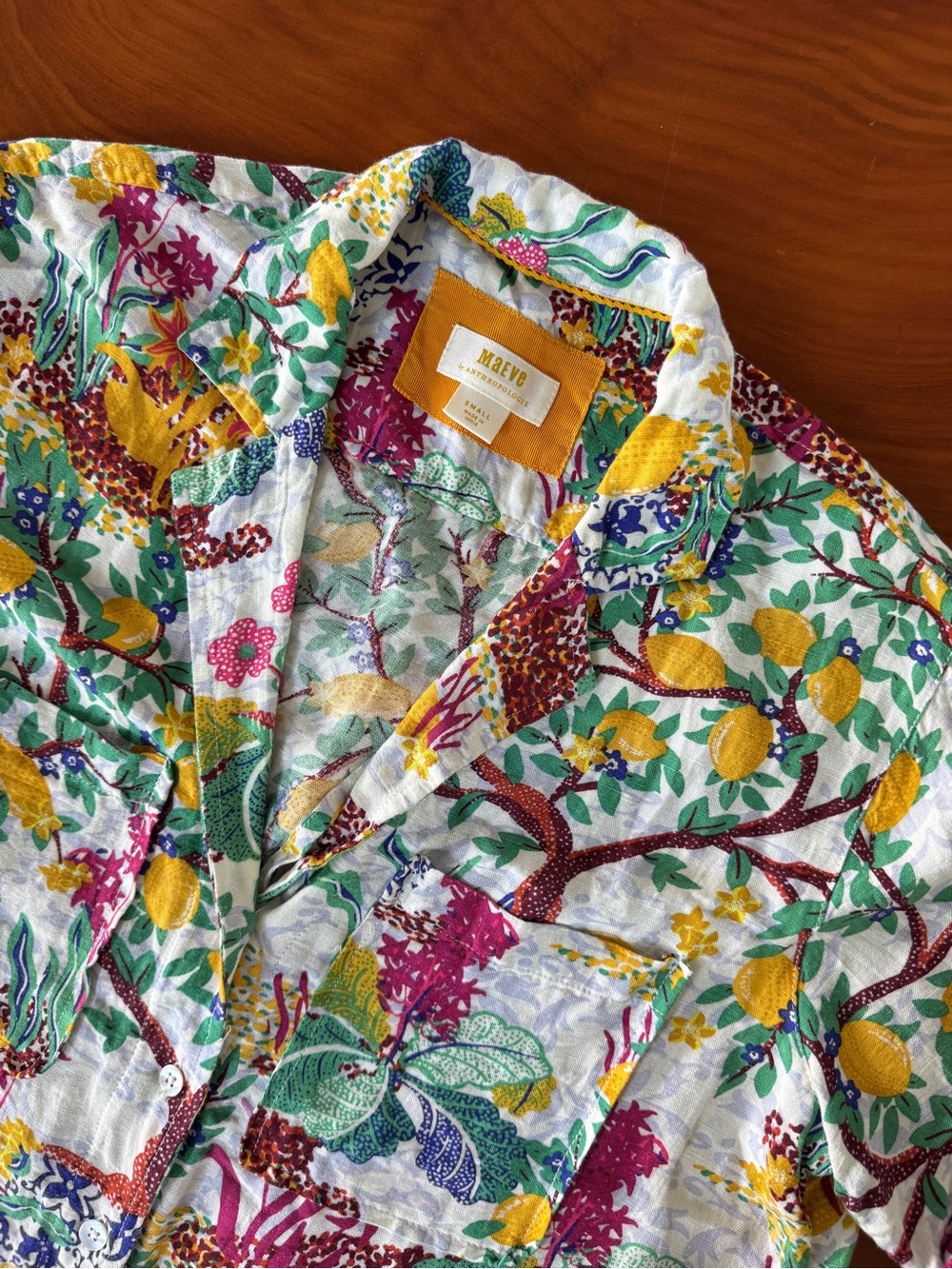 Maeve Multicolor Tropical Print Button-Up Shirt - Picture 6 of 6